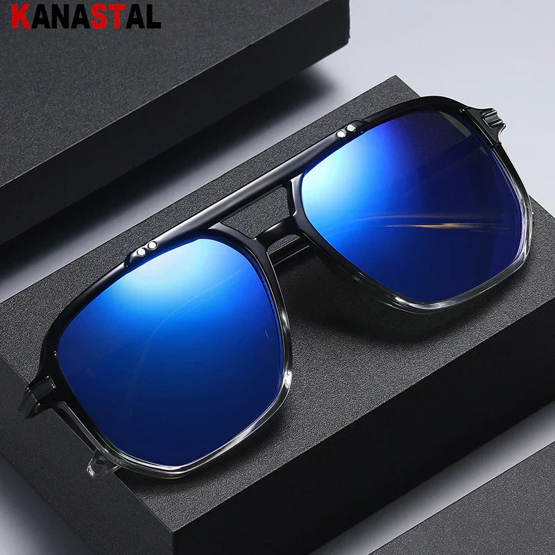 Men's Polarized Sunglasses UV400 TR Metal Colorful Square Eyeglasses Frames Beach Outdoors Driving Travel Women Visor Eyewear