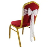 Elegant Lace Flower Chair Sashes 18x275cm White Black Beige Chairs Bow Ties for Banquet Wedding Party Chair Cover Decoration