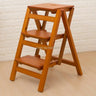 Solid Wood Household Multifunctional Folding Ladder Chair Indoor Climbing Ladder Dual-use Three-step Four-step Ladder Stool