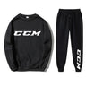 Men's Tracksuit Set Hoodie + Pants Spring Autumn Winter Fleece Warm Sportwear CCM Streetwear Suit Men Clothing