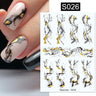 Purple Marble Nails Stickers Smoke Design Manicure Decals Golden Wave Lines Nail Slider Blooming Ink Sticker