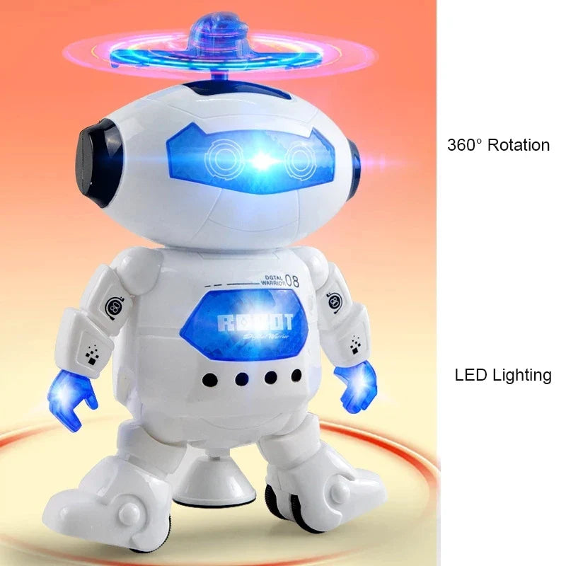 Kids Music Robot Toys Rotating Dance With LED Light Electronic Walking  Interactive Toys for Boys Girls Baby Birthday Xmas Gift