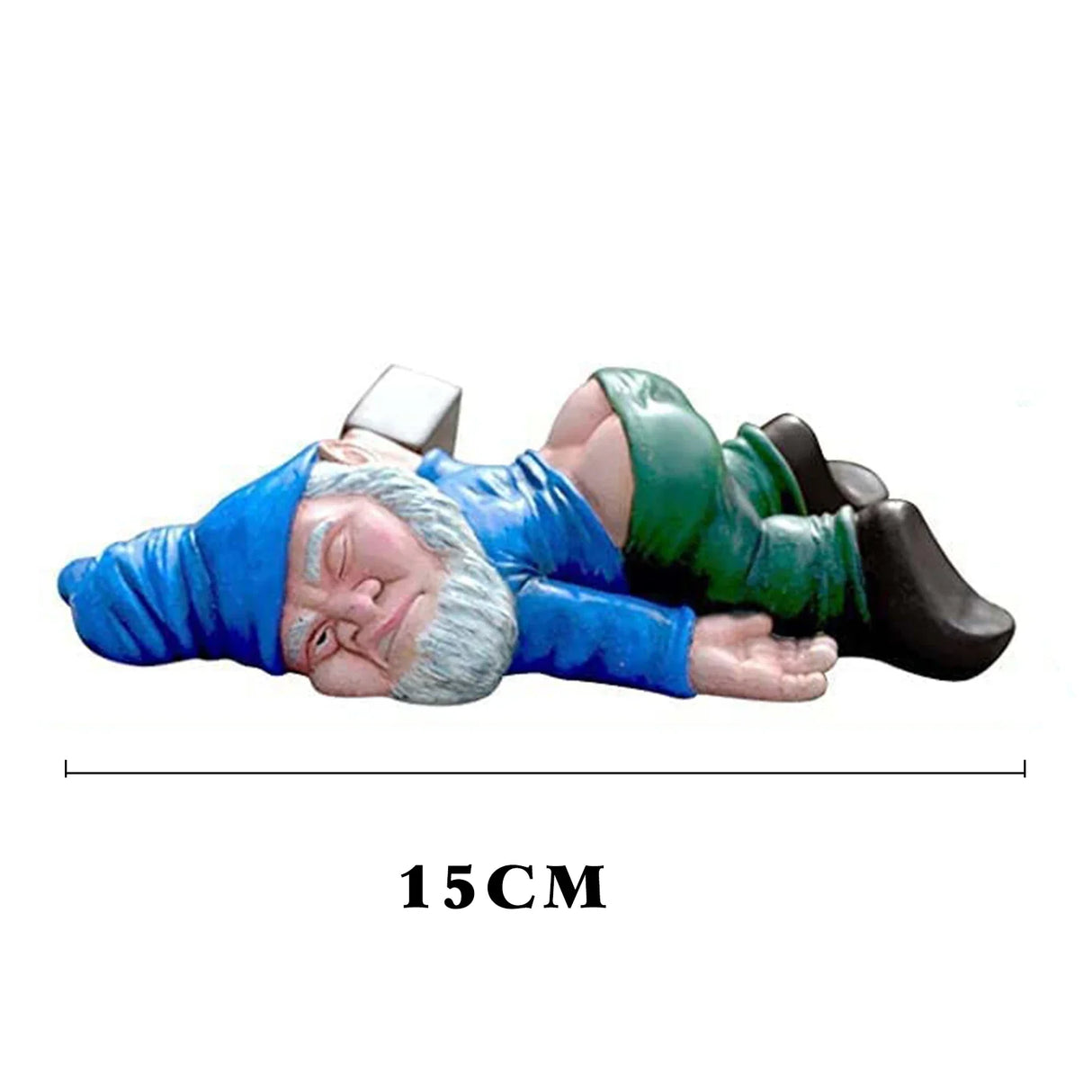 12cm Blue Red Dwarf lying Drunk Gnome Statues Fairy Garden Decor Ornaments Flower Pot Micro Landscape Outdoor Figurine Ornament