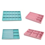 Velvet Jewelry Tray DIY Handicraft  Ring Earring Necklace Finished Product Display Box Earrings Necklace Jewelry Box Organizer