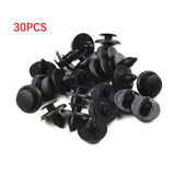 30pcs Diameter 7mm Black Plastic Auto Fasteners Rivets Clips Vehicle Car Bumper Door Panel Fender Liner Clips Retainer Clips