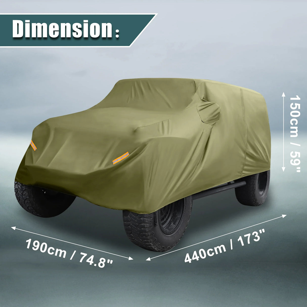 Uxcell Car Cover for Jeep Wrangler JK 2 4 Door 2007-2017 for JL 2018-2021 Outdoor Waterproof Sun Rain Dust Wind Protection