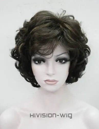 Women Fashion Short Wigs Blonde Brown Black Wig Bob Curly Wigs Real Natural Hair