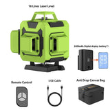 LFINE 16 Lines 360 Self-Leveling Laser level Horizontal and Vertical Professional Laser Levels With Rechargeable Battery Tools