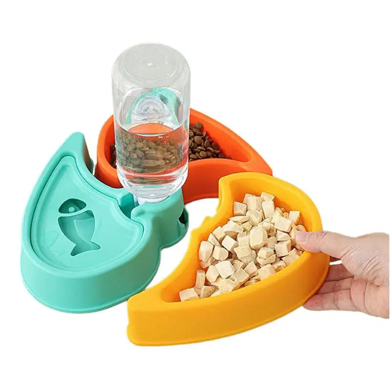 Cat Water And Food Bowl Cat Feeding & Watering Supplies Automatic Wet And Dry Separation Cat Dispenser & Bowl Set For
