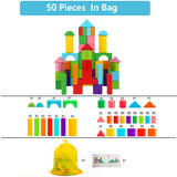 Wooden Building Blocks Set with Storage Bag Wooden Toys for Kids Assembled Building Blocks Early Educational Toys for Children