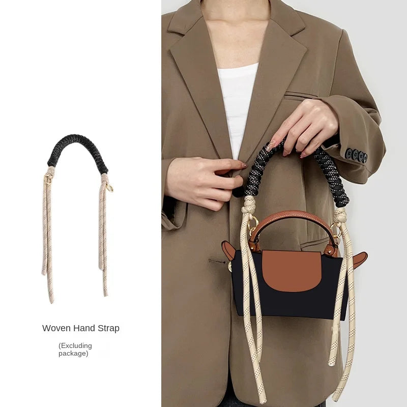 Bag Strap For longchamp Mini Bag Woven Strap Bag Transformation Bag Accessories short strap