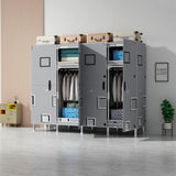 LEEGOHOME Wardrobes Closet Cloth Bedroom Furniture 85/125/166/207x45x170cm 26mmSteel Pipe Support Storage Household