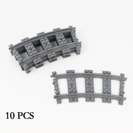 City Train Track Building Block Set 100PCS Soft Straight Curve Flexible Switch Railway Tracks Rails DIY Toys For Boys