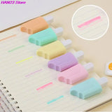 6Pcs/Lot Cute Cartoon Cat Highlighters School Office Stationery Students Drawing Supplies Kawaii Ice Cream Mini Paint Marker Pen