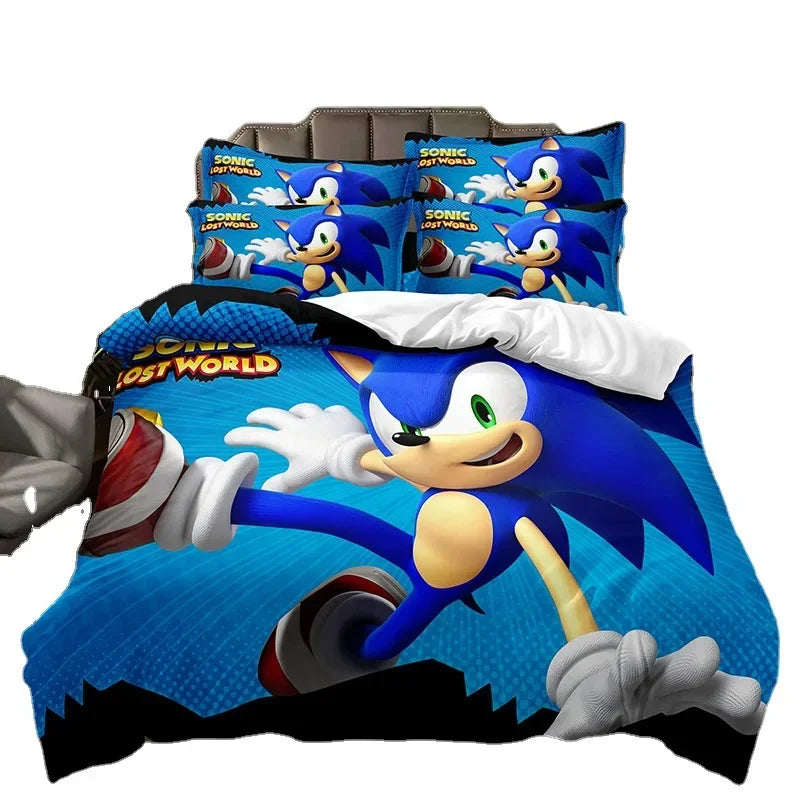 Sonic Simple Duvet Cover Single Piece Dormitory Upper and Lower Beds 1.5/1.8/2.0 Universal Duvet Cover Animation Derivatives