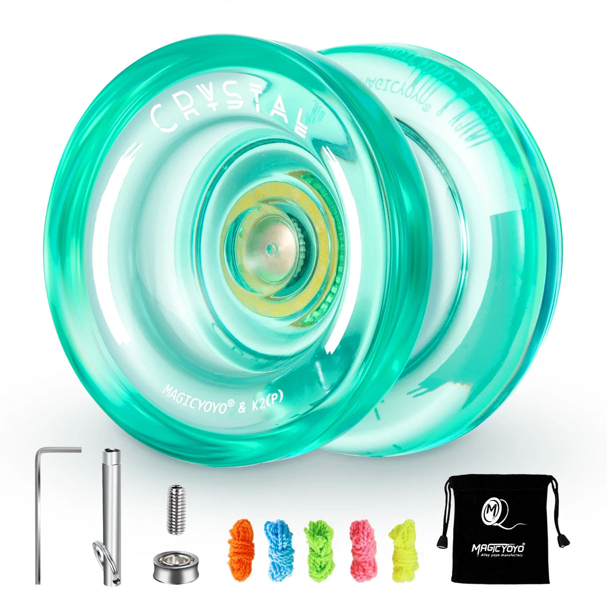 MAGICYOYO Responsive Crystal YoYo K2, Plastic Yo Yo for Kids, Beginner Replacement Unresponsive Bearing for Advancer