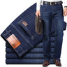 2023 New Mens Denim Casual Jeans Regular Fit Straight Leg Elasticity Pants Stretch Fashion Long Trousers Big Size 28-40