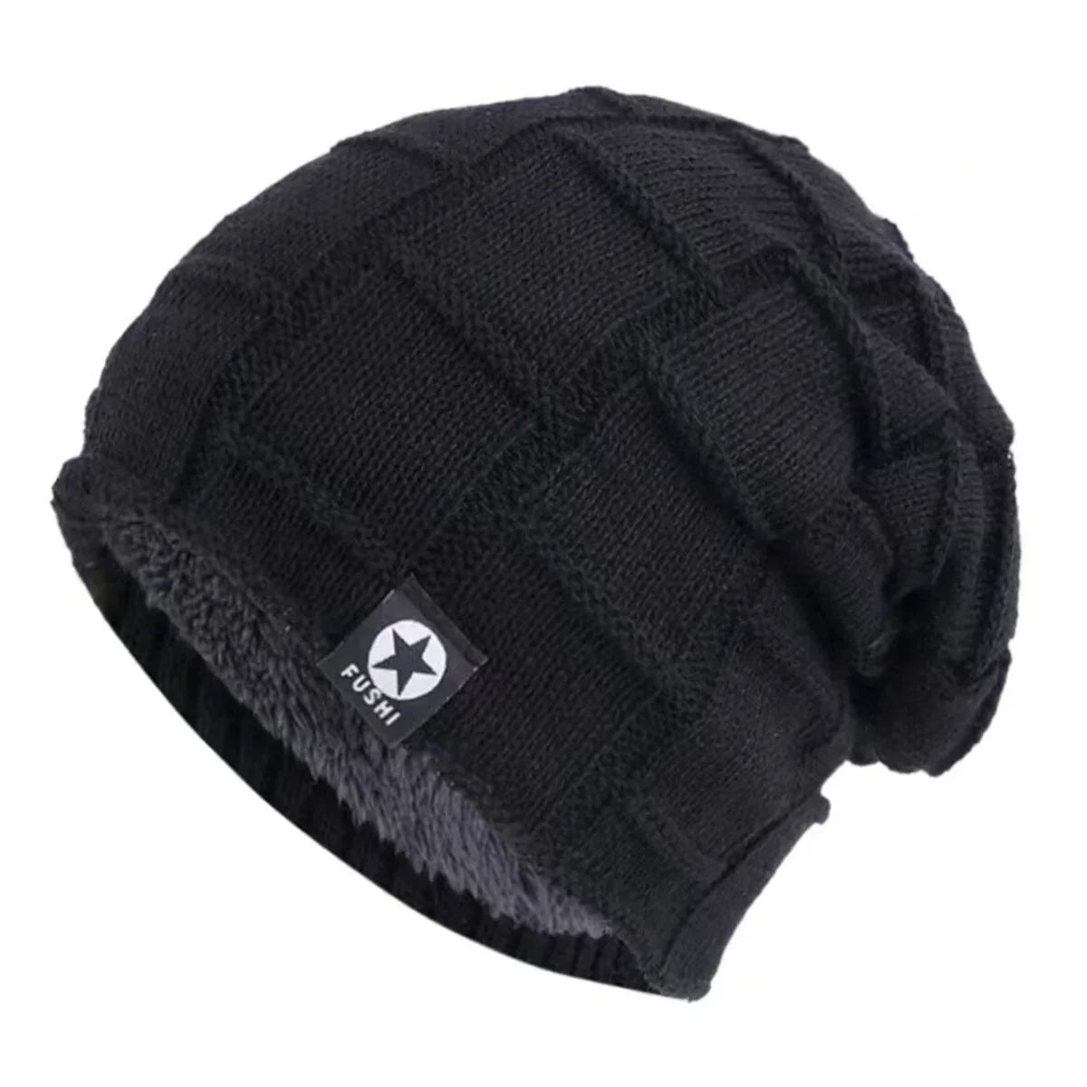 New Unisex Fleece Lined Beanie Hat Knit Warm Winter Hat Thick Soft Stretch Hat For Men And Women Fashion Skullies & Beanie