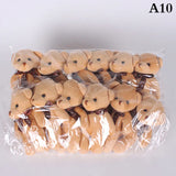 10/12Pcs/Lot Soft Stuffed Bear Plush Toys Mini Teddy Bear Dolls Toy Small Gift for Party Wedding Keychain Bag Pendant Teddy Doll