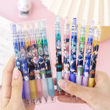 6PCS Cute Game Genshin Impact 0.5mm Gel Pens Stationery Supplies Pen Writing Store Stationary Aesthetic Korean School Fine Tip