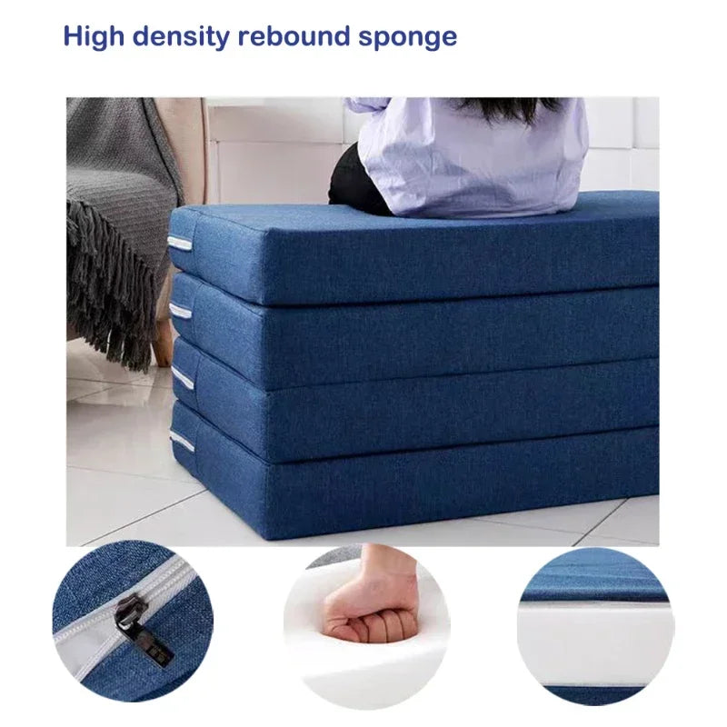 Memory Foam Folding Mattress Simple Mat Tatami Yoga Pad Foldable Sponge Mattresses for Office Lunch Break Single Bed Furniture