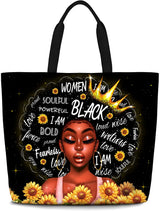 Women Tote Bags African American Women Satchel Handbags Black Girl Magic Shoulder Bag Large Capacity For Gym Travel Shopping