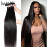 Human Hair Bundles 1/3/4 Piece Hair Extension For Women Brazilian Straight Human Hair Weave Bundles Natural Black 12A Iwish Hair