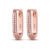 Rose Gold Hoop Earrings For Women 925 Silver Original Pave CZ Heart Ciecle Star Moon U Shape Earrings Luxury Wedding Jewelry