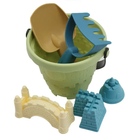 Outdoor Game For Kids 6PCS Sand Toys Set Beach Castle Bucket Shovel Rake Mold Digging Sand Kit Parent-Children Interactive