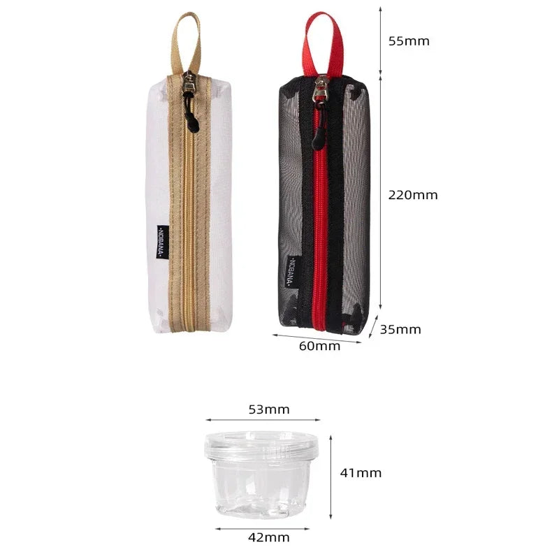 Portable Travel Camping Spice Kit Spice Container Bag with 5 Clear Seasoning Bottles Travel Spice Holder Condiment Container Set