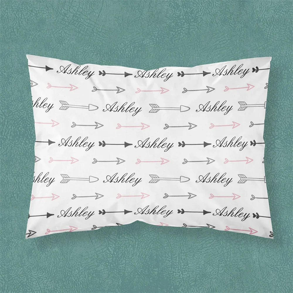 Name Personalized Baby Crib Cushion Cover Cute Bed Pillow Case for New Born Girl Boy Custom DIY Birthday Gift Bed Linen Bedding