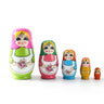 5PCS Matryoshka Dolls Nesting Dolls Cute Wood Russian Montessori Nesting Doll DIY Paint Skill Training Children Christmas Gift