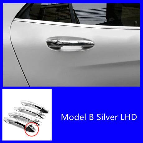 Car Styling Door Handle Frame Decoration Stickers Trim For Mercedes Benz GLA X156 200 260 2015-2019 LHD Exterior Accessories