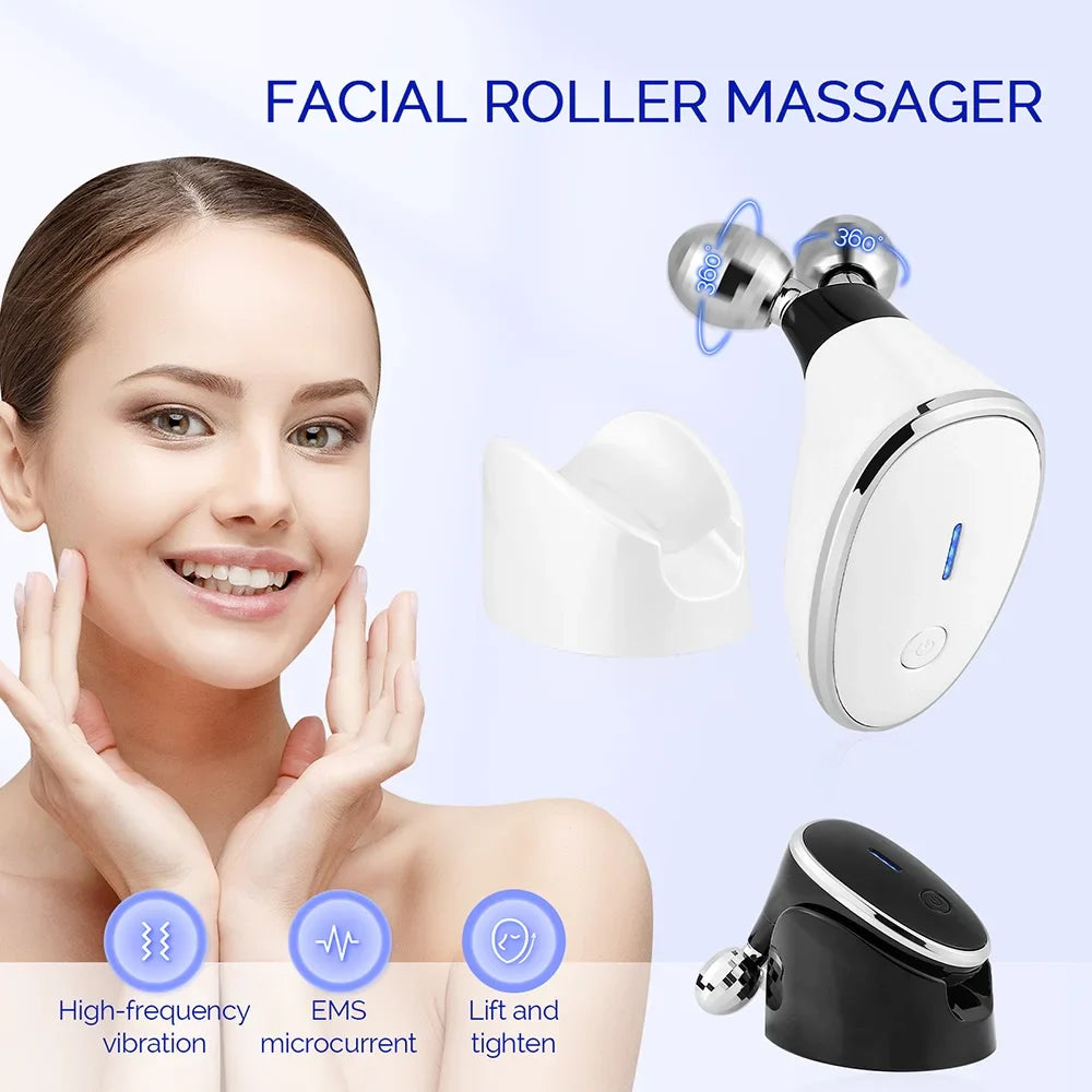 EMS Face Lifting Machine Face Slimming Roller Micro Current Massager Tightening Neck Lines Double Chin Remover Skin Care Device