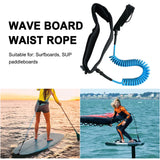 Coiled Leash Maximum Tensile Length Up To 10 Feet Surfboard Leash Surf Safety Waist Rope for Surfing Beginner Practicing Supply