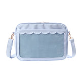 Japanese Harajuku Ita Bag for Women PU Transparent Pocket Itabag High School Girls Uniform JK Crossbody Shoulder Bag