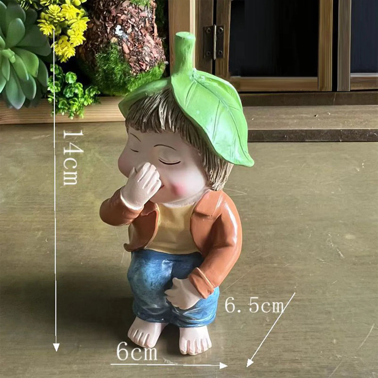 12cm Blue Red Dwarf lying Drunk Gnome Statues Fairy Garden Decor Ornaments Flower Pot Micro Landscape Outdoor Figurine Ornament