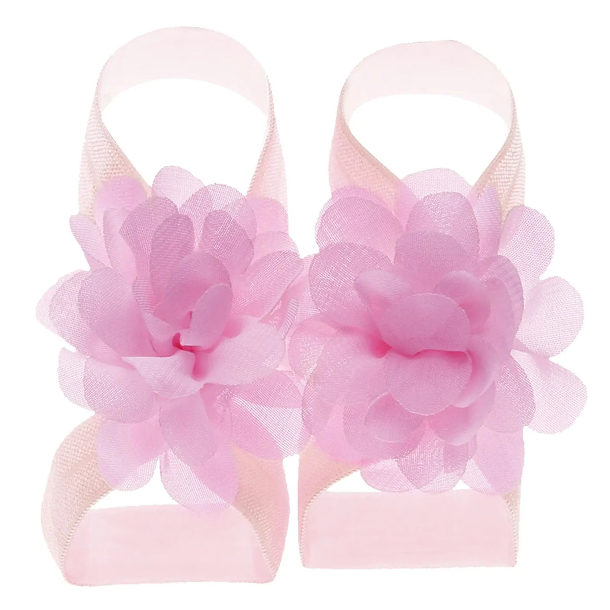 Cute Flower Chiffon Baby Sandals Soft Breathable Solid Color Strappy Barefoot Sandals Sandals Baby Girls Boys Children Shoes