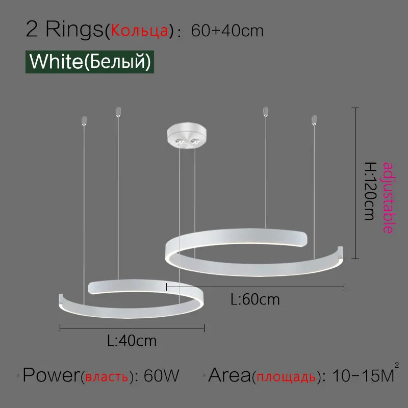 Ceiling chandelier Pendant light Chandeliers for dining room LED Bedroom living room nordic home decor Modern Round ring lamps