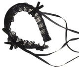 Ruffled Lace Long Ribbon Bowknot Headband Cosplay Headdress Japanese Sweet Lovely Lolita Maid Hair Hoop Accessories Dropship