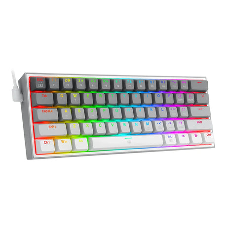 REDRAGON Fizz K617 RGB USB Mini Mechanical Gaming Wired Keyboard Red Switch 61 Key Gamer for Computer PC Laptop detachable cable