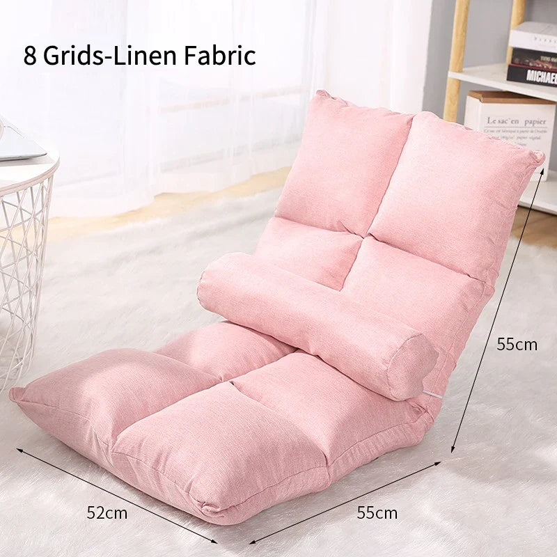 Portable Floor Chair Legless Tatami Chair with Back Support Home Bay Window Balcony Lazy Backrest Meditation Floor Seating Chair