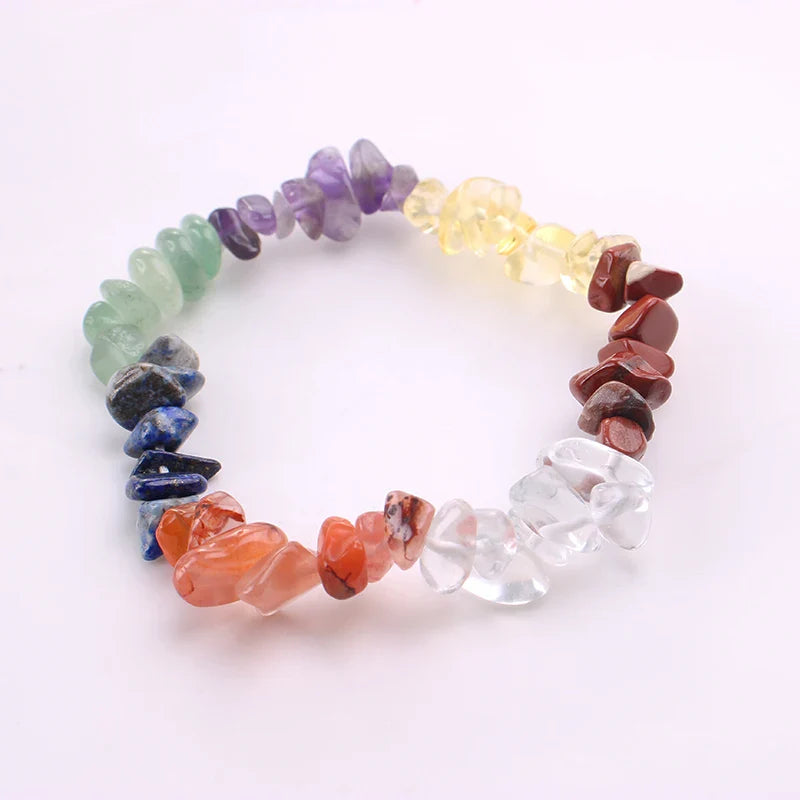 Stretch Natural 5-8mm Chips Bead Bracelet Healing Crystal Energy Fashion Jewelry for Women Men Girl Birthday Gift