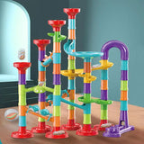 Marble Slide Toys Marble Run Race Track Building Blocks 3D Maze Ball Roll Toy DIY Marble Run Race Coaster For Boys And Girls