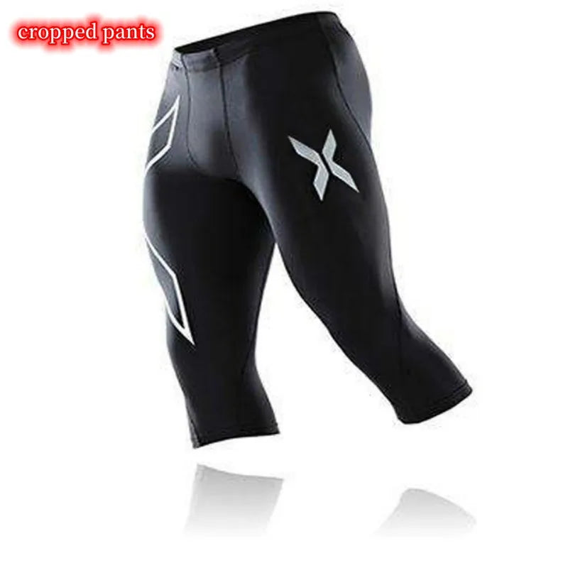 Men's sports pants compression quick-drying fitness sports leggings sportswear training basketball tights gym running shorts men