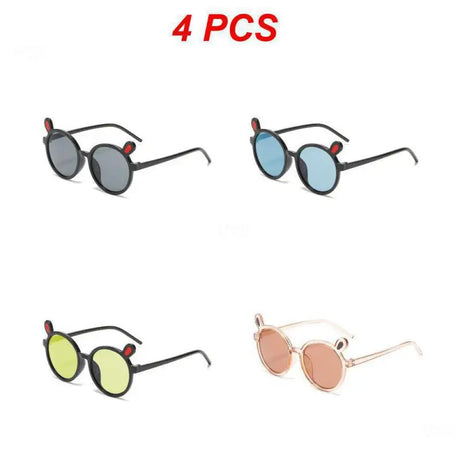 1~4PCS Kids Sunglasses Portable Colorful Fashion Summer Eyewear Sunglasses Eyeglasses Plastic Fashion Childrens Sun Glasses