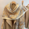 Luxury high-end scarves for women's autumn and winter silk and wool, large square scarves for warmth and shawl dual-purpose