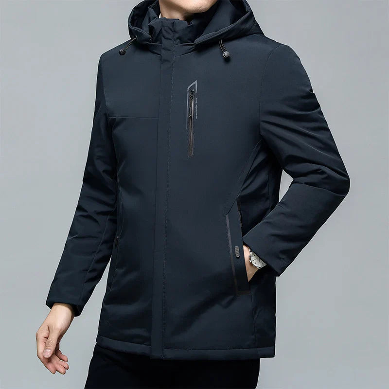 Men's Black Padded Oversized Jacket Oversize Plus Velvet Thick 2024 Casual Down Parkas Coat Brand Keep Warm Winter Parkas