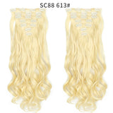 Set Hair Clip In Hair Extensions With Clips Hairpieces Synthetic Extension False/Fake Hair Blonde Eunice Hair Long Hair Pieces