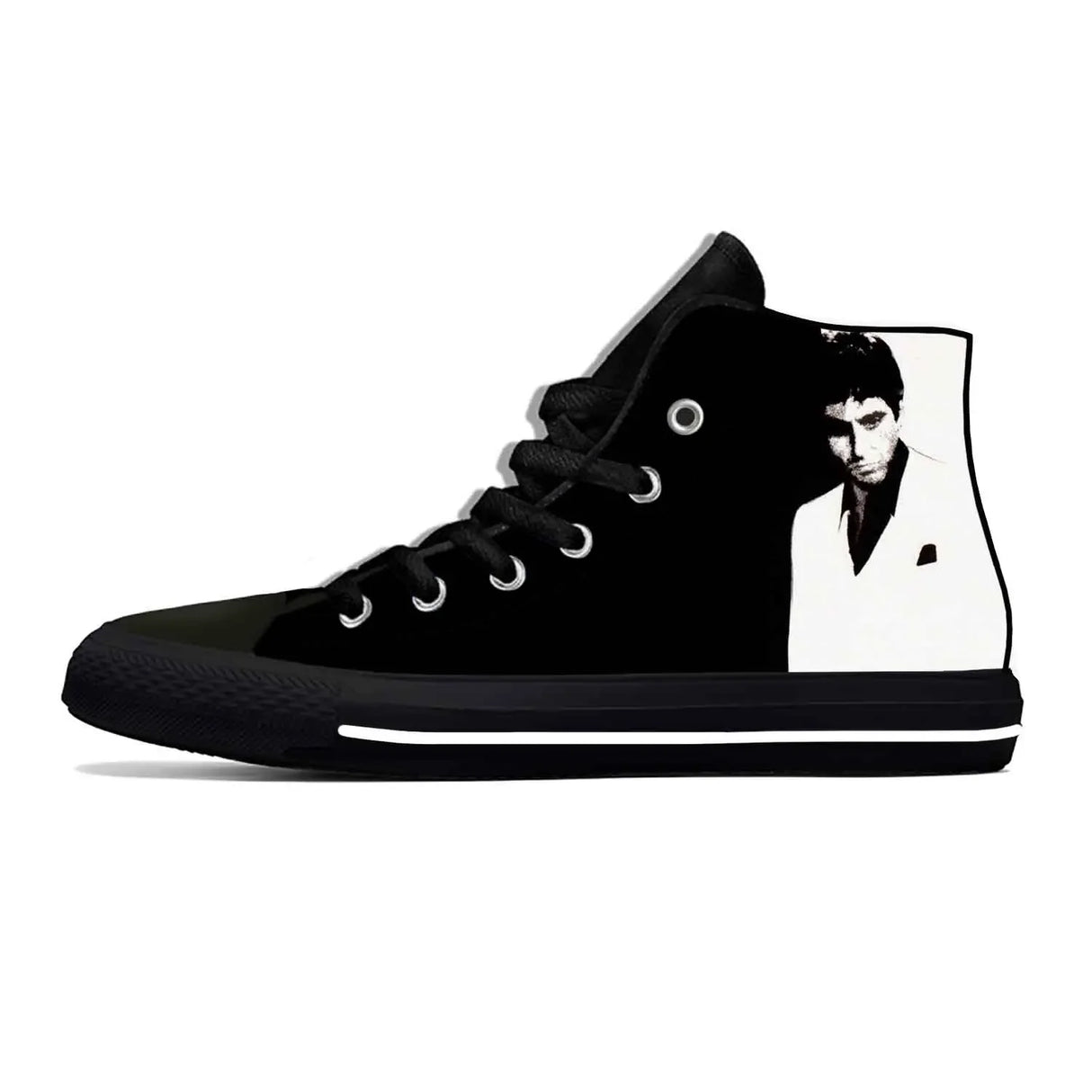 Hot Scarface Tony Montana Movie Anime Cartoon Casual Shoes High Top Lightweight Summer Board Shoes Breathable Men Women Sneakers